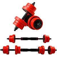 CCLIFE Mancuernas 2en1 y Barra Ajustable- Pesas Hierro Mancuernas Hierro de 20 kg - 40 kg